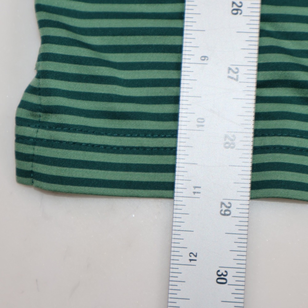 Oxford Golf Ritz Carlton St Thomas Green Striped Polo Shirt Mens Medium - Picture 3 of 9